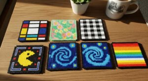 21 Gorgeous Perler Bead Coaster Ideas for Fun Table Decor