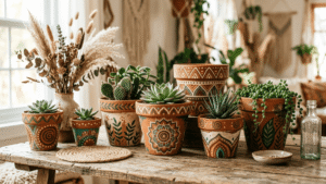 27 Boho Flower Pot Painting Ideas for Earthy Handmade Decor